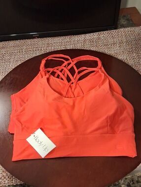Two Red Strappy Back Large Sports Bras By Body Up New With Tags